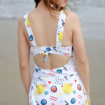 High Waist Swimwear Custom Printed Swimwear Fabric One Piece Women