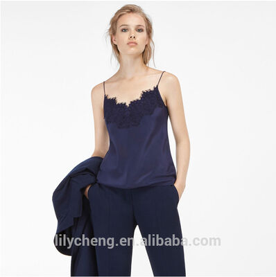 custom fashion women blouse casual top crop top sexy top with lace