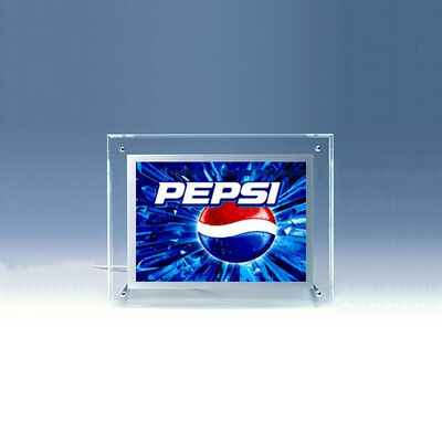 Hanging Transparent Acrylic Photo Frames Plastic Brochure Holders With Led Light