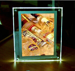 Desktop Acrylic Photo Frames Brochure Display Racks For Hotels / Restaurants