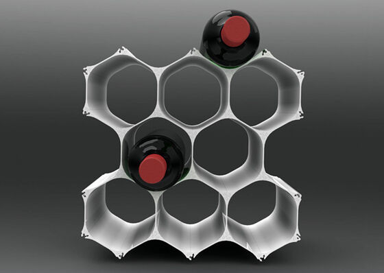 Silver Metal Wine Bottle Display Stand For Gourmet Restaurant