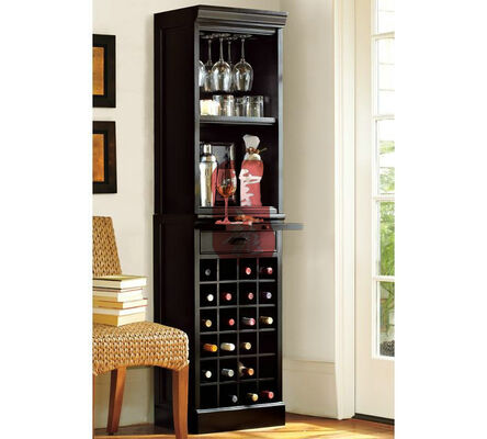 Corner Wine Cabinet Grid Tower With Hardwood And Mahogany Veneer