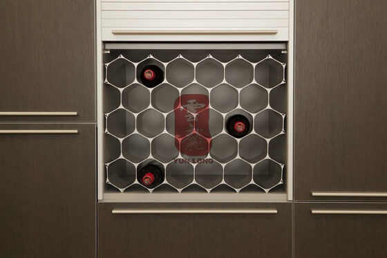 Aluminum Wine Display Stands With 3 Bottle , Honeycomb Structure