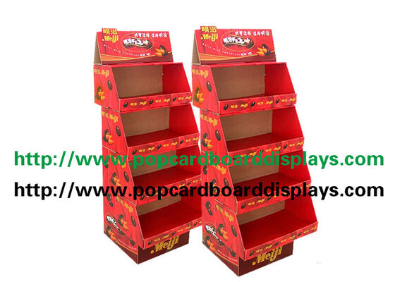 Tiers Stationery Cardboard Floor Displays Stands For Retail Stores