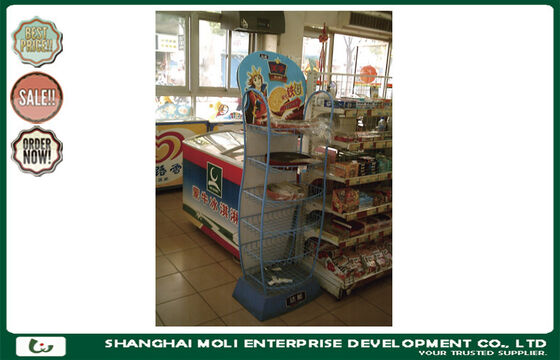 Custom 6 Tier metal floor standing wine racks drink shelves retail store display units