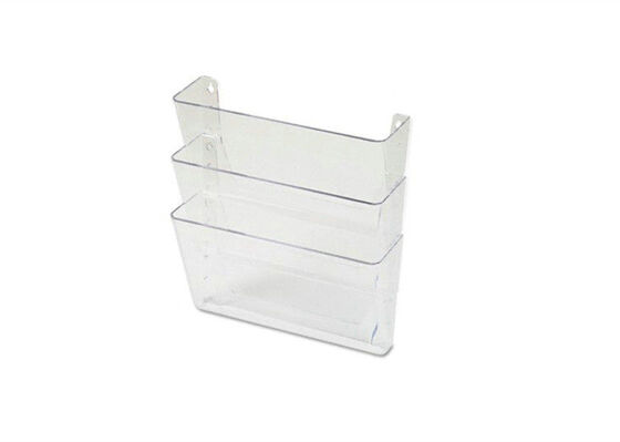 3 Pocket  Acrylic Display Stands for Office Desk Organizer Transparent