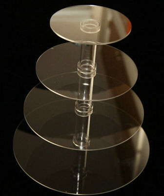 4 Tiers Simple Grocery Acrylic Display Stands For Bakeware / Cake