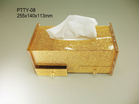 Shine Golden Acrylic Display Stands with Draws for Sheet Napkin