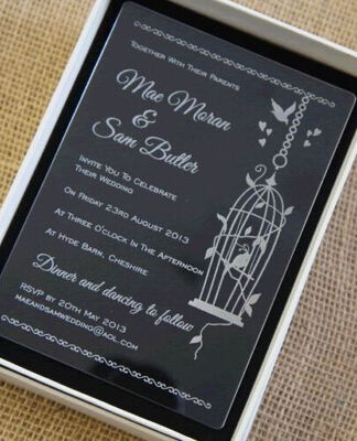 Deluxe Clear Acrylic Display Stands / Unique Wedding Invitation Cards