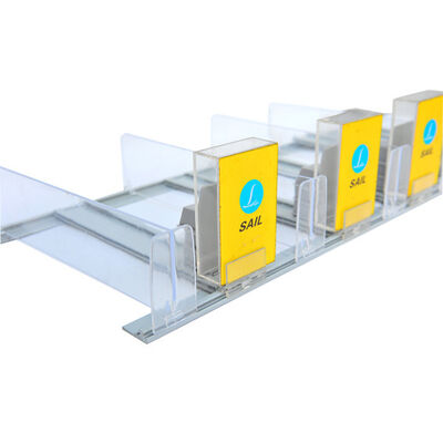 Food Supermarket Shelf Pusher , Plastic Retail Sign Holders