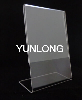 Slant Back Acrylic Display Stands Sign Holder For Advertisement