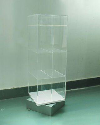 Rotating Acrylic Pop Display Cabinets With Silkscreen Printing / counter display rack