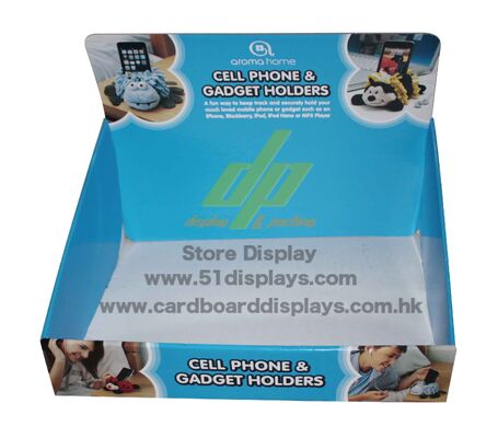 Cartoon Blue Acrylic Pop Cardboard Counter Displays For Publicity