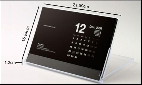 4mm Transparent Acrylic Calendar Holder Able To Close And Open