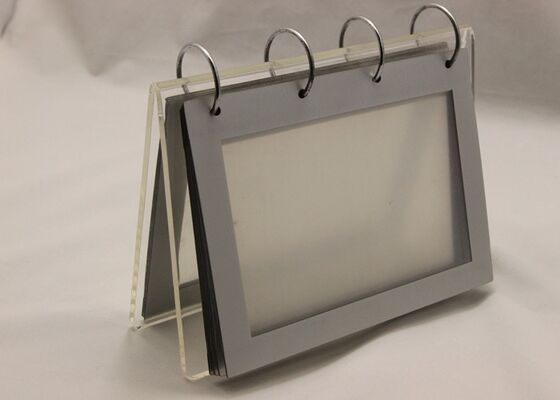 OEM / ODM White Country Acrylic Desk Calendar Holder With Metal Ring