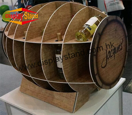 Paint Coating MDF Display Stand Unit for Bottle Wine , Customized Logo Printing