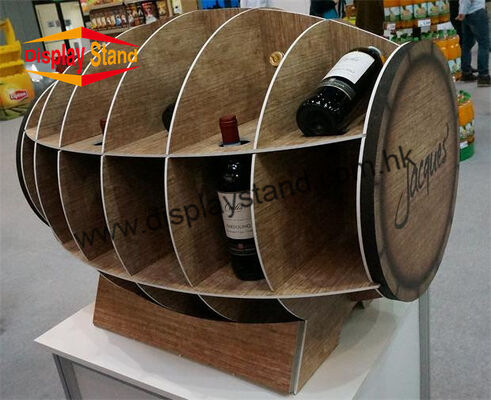 Paint Coating MDF Display Stand Unit for Bottle Wine , Customized Logo Printing