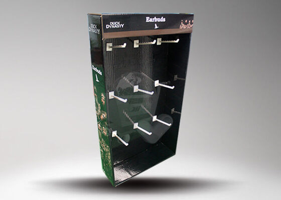 Black Cardboard Powerwing PDQ Retail Shop Display Stands for Earbuds