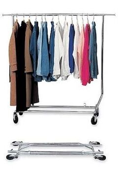 Collapsible Single Clothing Display Rack with Chrome Plating Service Equipment