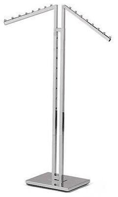 2 Slant Arms Clothing Display Racks with Chrome Plating for Hotel / Home