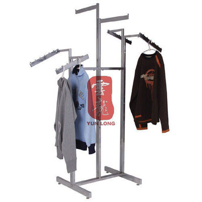 Six Arms Metal Used Clothing Display Stands For Commercial Malls