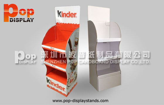 Recycable Cardboard Chocolate Display Stands Glossing Retail Shelving
