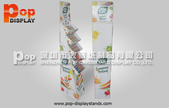 Supermarket Promotion Cardboard Floor Stand Paper Tictac Candy Display Shelves