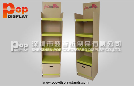 Kraft Shelves Cardboard Stands / Creative Retailing Racks For Kitchenwares