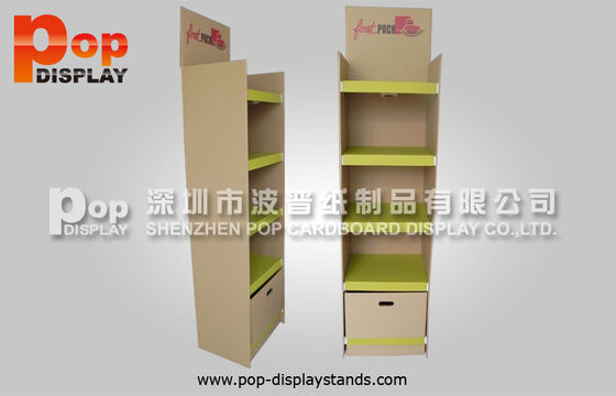 Kraft Shelves Cardboard Stands / Creative Retailing Racks For Kitchenwares