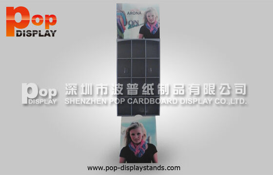 Knitting Scarf Cardboard Display Stands Glossy Lamination Coated In Shop