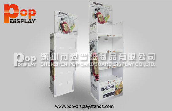 White Cardboard Beverage Displays With Strong And Sturdy Structure For Wine