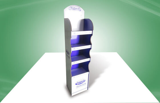 Easy - assemble Four Shelf Cardboard Display Stand Cardboard Shelf Display for Milk Products