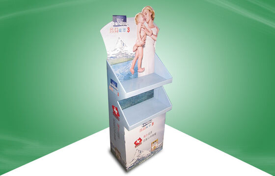 OEM / ODM Durable Cardboard Display Stand Printing For Nestle Milk Powder