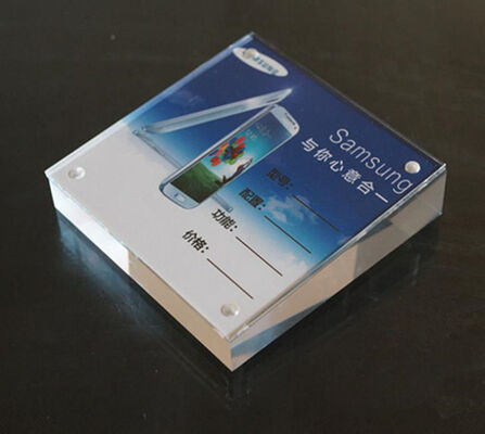 Square Tabletop Plexiglass Acrylic Sign Holder Stand In Standard Design