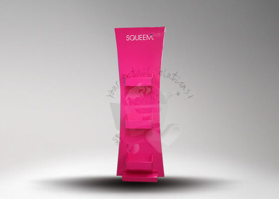 Matt Lamination 3 Tier Advertising Cosmetic Display Stands for Supermarket