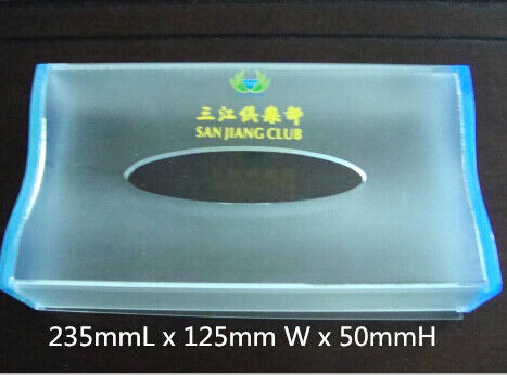 Transparent plastic tissue box holder , frosted Acrylic napkin case