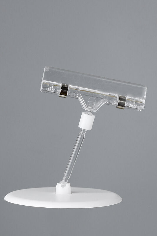 Table TOP Pop Sign , POS Display Stands Clip Holder With Round Base