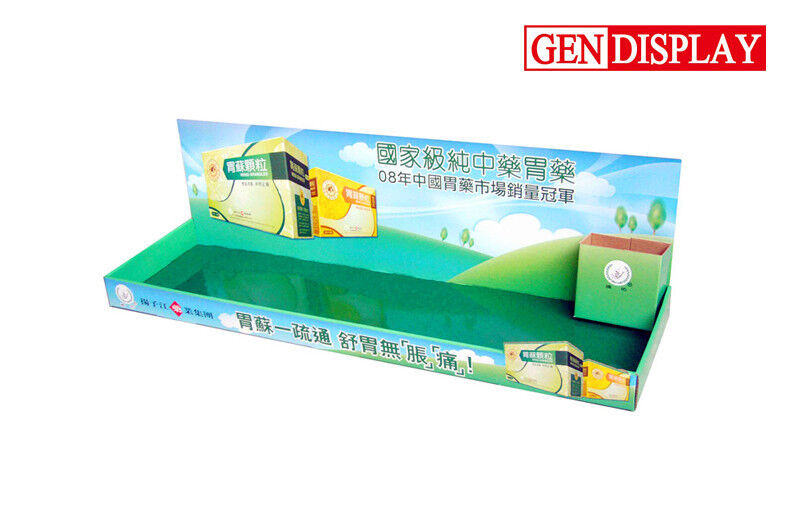 Full Color Printing Counter Display Stand With Brochures Holder For Medicine