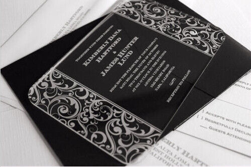 Deluxe Clear Acrylic Display Stands / Unique Wedding Invitation Cards