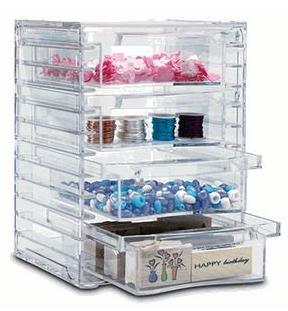 Tower Design Acrylic 4 Drawer Organizer With Quick Delivery
