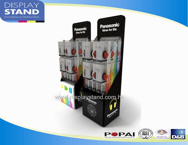 Clear Acrylic POP Displays Shelf , Cell Phone Accessories Stand, Bluetooth Headset Holder