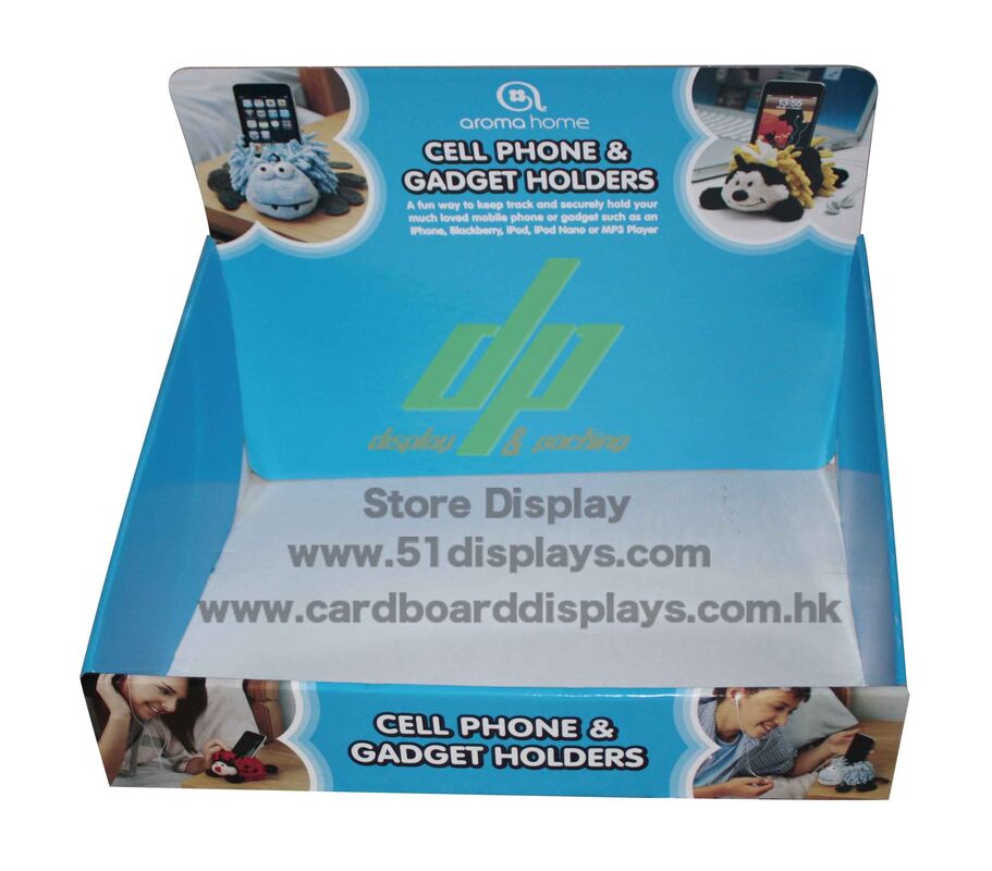 Cartoon Blue Acrylic Pop Cardboard Counter Displays For Publicity