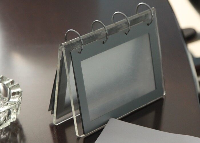 Office Clear Acrylic Calendar Holder , Custom Desk Calendar Stand