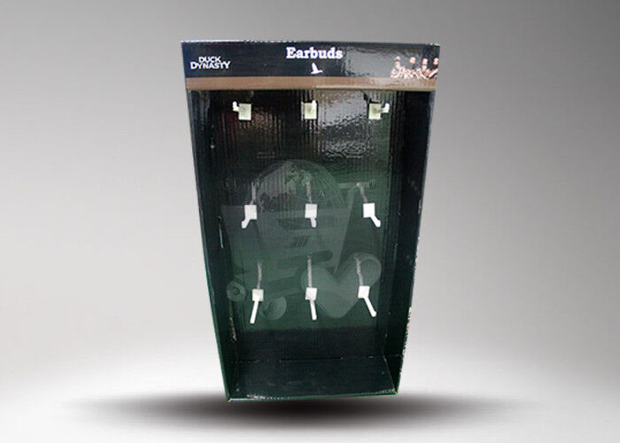 Black Cardboard Powerwing PDQ Retail Shop Display Stands for Earbuds