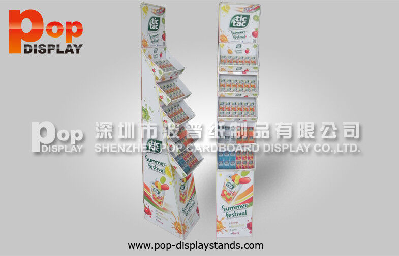 Supermarket Promotion Cardboard Floor Stand Paper Tictac Candy Display Shelves