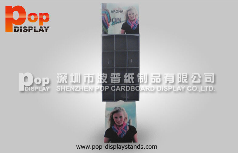 Knitting Scarf Cardboard Display Stands Glossy Lamination Coated In Shop
