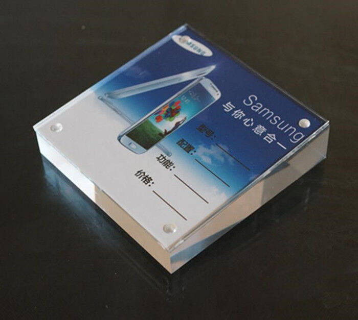 Square Tabletop Plexiglass Acrylic Sign Holder Stand In Standard Design