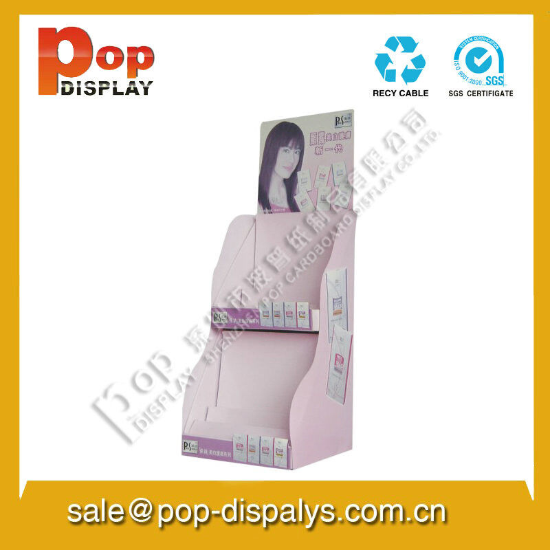 Two shelves Cosmetic Display Stands Lightweight / Foldable