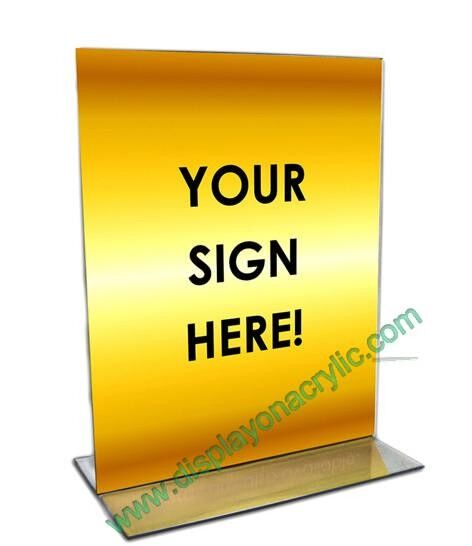 T shape countertop Acrylic Sign Holder